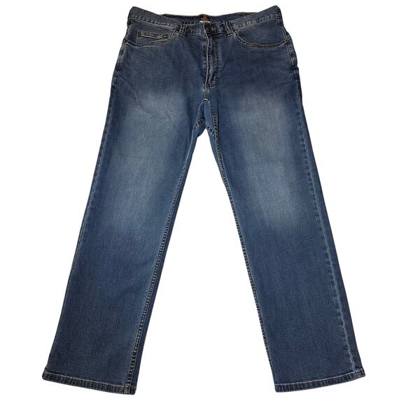 Ridgecut Toughwear Mens Straight Leg Durable Denim Stretch Blue Jeans Size 38x30 - Picture 1 of 6